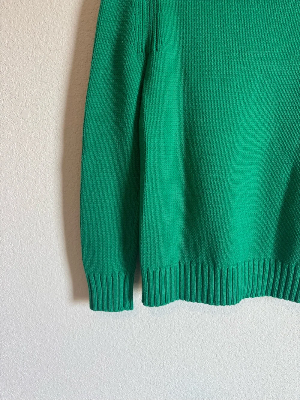 J. Crew Women's Green Cotton 1988 Rollneck Chunky Sweater Size XS